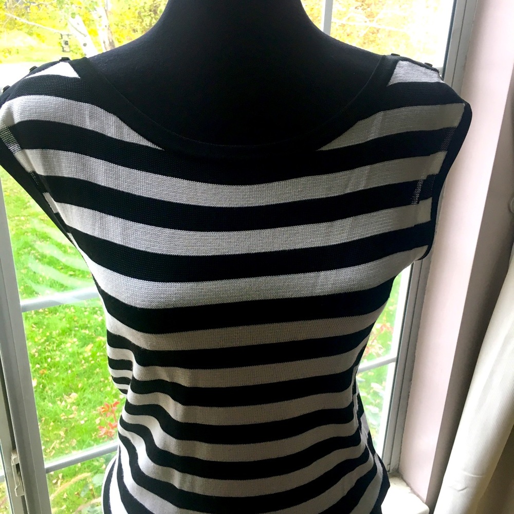 WHBM Sleeveless striped sweater